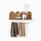 Hello Honey® Natural Rattan Wicker Wall Shelf with Scalloped Edge & Metal Rod